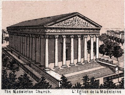 Paris, Frankreich: Blick auf die Madeleine-Kirche von Unknown artist