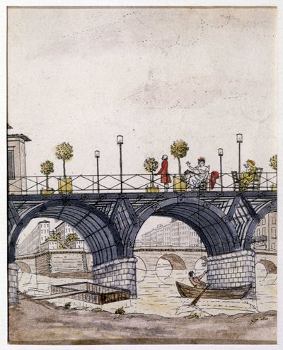 Paris: Die Pont des Arts, im 19. Jahrhundert von Unknown artist