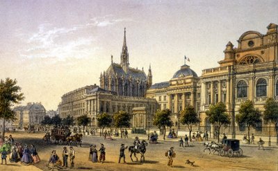 Paris: Ansicht des Justizpalastes, Gravur 1. Hälfte des 19. Jahrhunderts. von Unknown artist