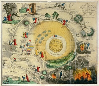 Plan der Straße von der Stadt der Zerstörung zur Himmlischen Stadt, eigens für Williams
