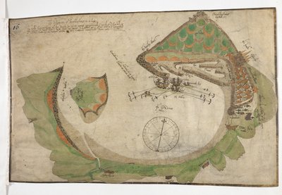 Plan der Stadt und des Hafens von San Sebastian, gezeichnet von Richard Poulter, Juni 1585 von Unknown artist