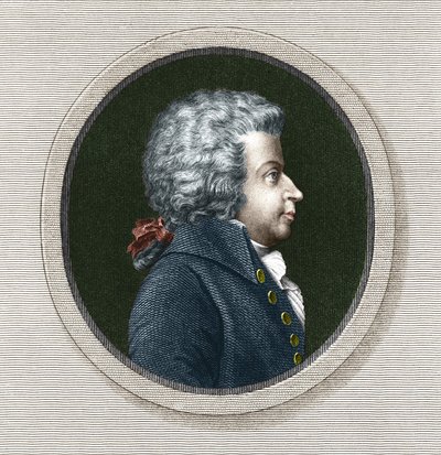 Porträt von Wolfgang Amadeus Mozart (1756-1791) - Gravur 19. Jahrhundert von Unknown artist