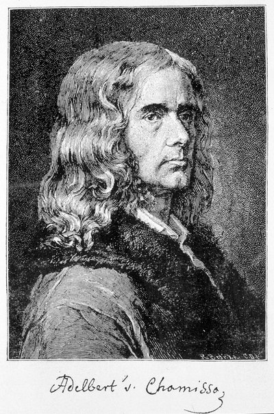 Porträt von Aldebert Von Chamisso de Boncourt (1781-1838), deutscher Schriftsteller und Gelehrter französischer Herkunft - Gravur von Unknown artist