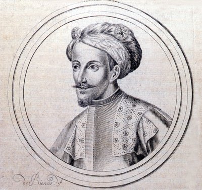 Porträt von Amadeus V. von Savoyen genannt Der Große (1249-1324) in „Genealogique Histoire de la royale maison de savoye“ von Samuel Guichenou, Lyon 1660. von Unknown artist