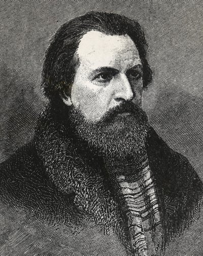Porträt von Apollo Grigoryev (1822-1865) russischer Dichter und Kritiker - Apollo Grigoriev Dichter und Literaturkritiker und russischer Theatral von Unknown artist