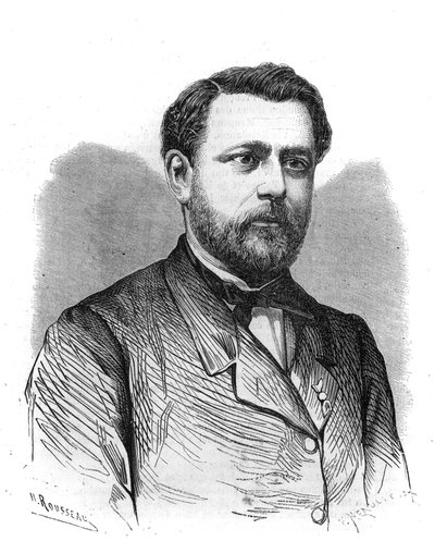 Porträt von Arthur Chervin (1850-1921), Gründer und Direktor des Instituts des Bègues in Paris. Stich in „L