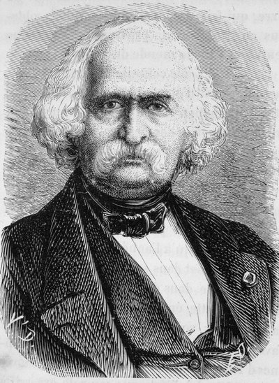 Porträt von Auguste Perdonnet, Bauingenieur. Gravur aus dem späten 19. Jahrhundert in „Histoire de France“ von H. Martin. von Unknown artist