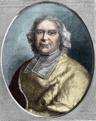 Porträt von Kardinal Fleury (1653 - 1743). André Hercule de Fleury. Gravur von 1866 von Unknown artist