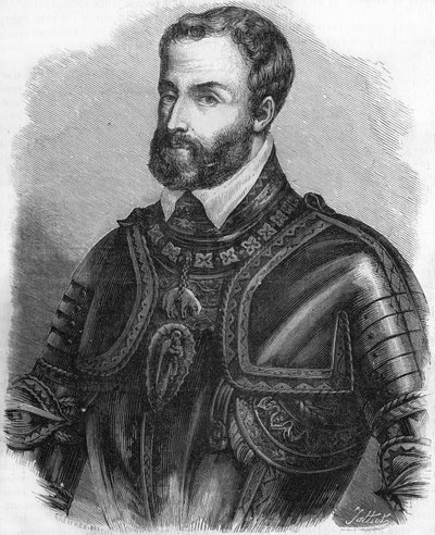 Porträt von Karl V. (1500-1558), Kaiser des Heiligen Römischen Reiches von 1519 bis 1556. Gravur des 19. Jahrhunderts. von Unknown artist