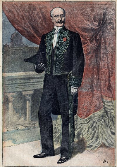 Porträt von Graf Albert de Mun (1841-1914), ein französischer Politiker, Essayist und Militär, bei seinem Eintritt in die Académie Française am 10. März 1898. von Unknown artist