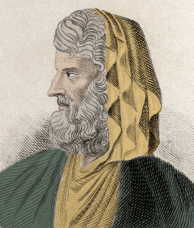 Porträt von Denys dem Überläufer (ca. 330 v. Chr. - ca. 250 v. Chr.), ein griechischer stoischer Philosoph. Gravur des 19. Jahrhunderts von Unknown artist