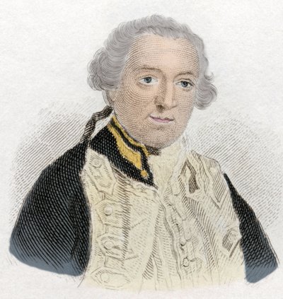 Porträt von Edward Boscawen (1711-1761), englischer Admiral und Politiker. Gravur des 19. Jahrhunderts von Unknown artist