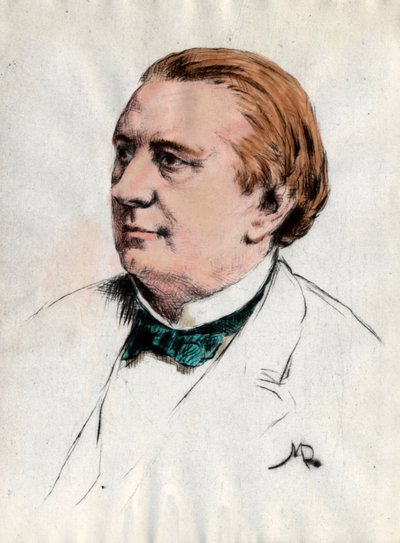 Porträt von Eugene Labiche (1815-1888) Schriftsteller. Gravur aus dem 19. Jahrhundert. Private Sammlung von Unknown artist