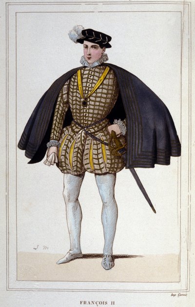 Porträt von Franz II. (1544 - 1560), König von Frankreich, Gravur von 1830 von Unknown artist
