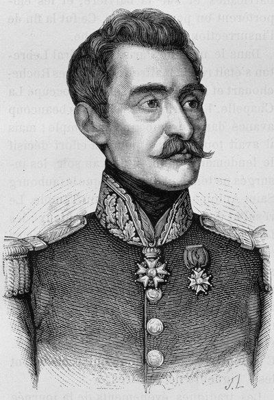 Porträt von General Bréa. Gravur aus dem späten 19. Jahrhundert in „Histoire de France“ von H. Martin. von Unknown artist