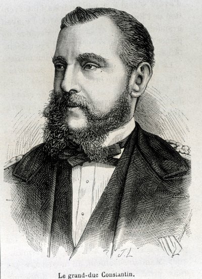 Porträt von Großherzog Konstantin (1779 - 1831), Vizekönig von Polen. Gravur aus dem späten 19. Jahrhundert in „Histoire de France“ von H. Martin. von Unknown artist