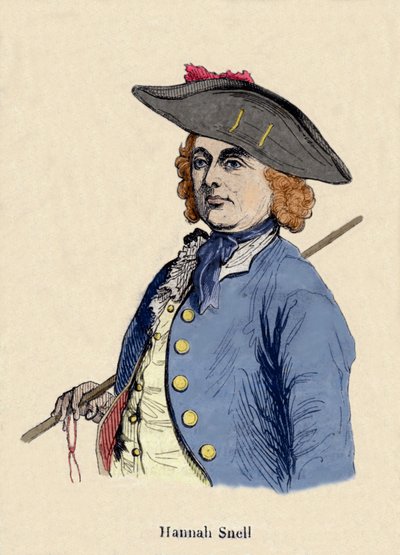 Porträt von Hannah Snell (1723-1792), weibliche Soldatin, die sich als Mann ausgab, um Soldat zu werden. von Unknown artist