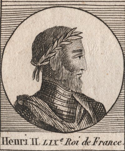 Porträt von Heinrich II. (1519-1559) König von Frankreich - Gravur aus „Instruction sur l