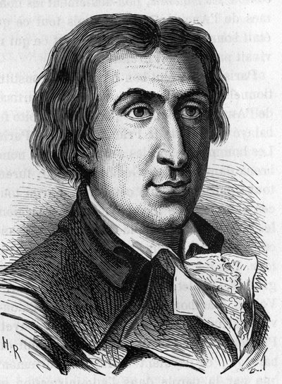 Porträt von Jacques Pierre Brissot de Warville, französischer Journalist und Politiker (1754 - 1793). Er gründete die Société des Amis des Noirs, ein Befürworter der Abschaffung der Sklaverei. Gravur des 19. Jahrhunderts von Unknown artist
