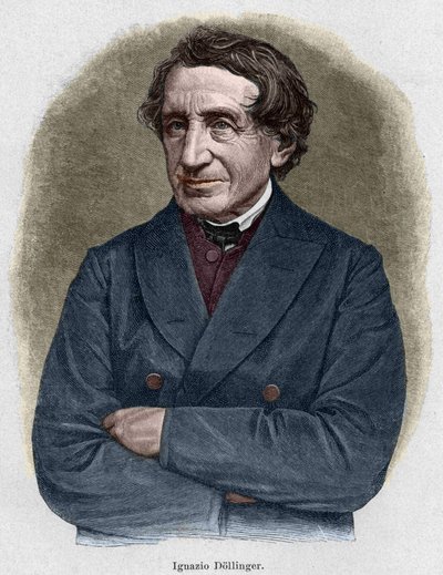Porträt von Johann Joseph Ignaz von Döllinger (1799 - 1890), deutscher Priester und Professor der Kirchengeschichte. Gravur des 19. Jahrhunderts von Unknown artist