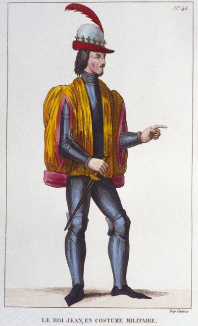 Porträt von Johann II. der Gute in Militäruniform (1319 - 1364), König von Frankreich Gravur von 1830 von Unknown artist