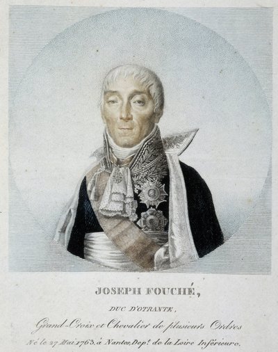 Porträt von Joseph Fouché, Herzog von Otranto, Großkreuz und Ritter mehrerer Orden von Unknown artist