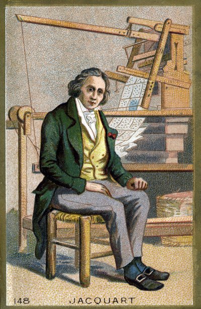Porträt von Joseph Marie Jacquard (1752-1834), französischer Mechaniker und Erfinder des Webstuhls. Chromolithographie des späten 19. Jahrhunderts von Unknown artist