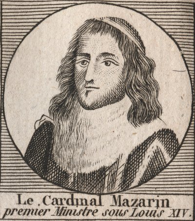 Porträt von Jules Mazarin (1602-1661), bekannt als Kardinal Mazarin, Premierminister unter Ludwig XIV. - Gravur aus 
