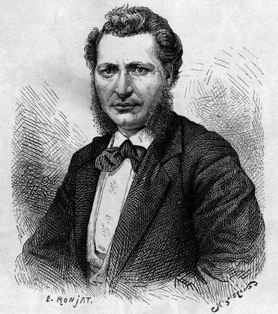 Porträt von Louis Riel (1844-1885), kanadischer Politiker und Verteidiger des Métis-Volkes. Gravur im „Le journal de la jeunesse“. von Unknown artist