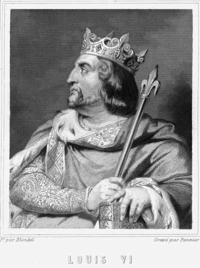 Porträt von Ludwig VI. der Dicke (1081-1137), König von Frankreich - in „Histoire des Français“ von Lavallée, Gravur, sd. von Unknown artist
