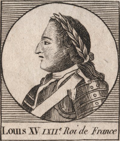 Porträt von Ludwig XV. (1710-1774), genannt der Vielgeliebte, König von Frankreich - Gravur aus 