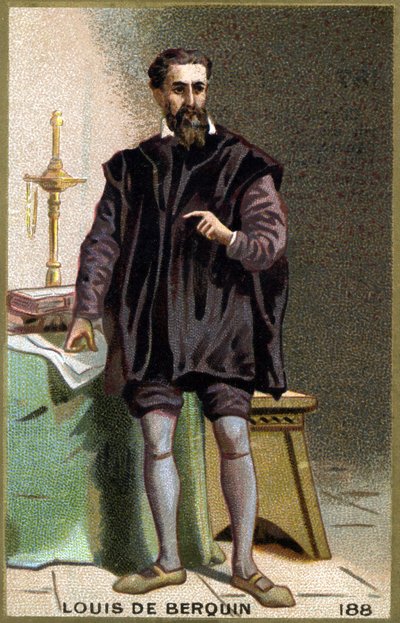 Porträt von Louis de Berquin (1485 - 1529), Ritter und Humanist. Chromolithografie des 19. Jahrhunderts. von Unknown artist