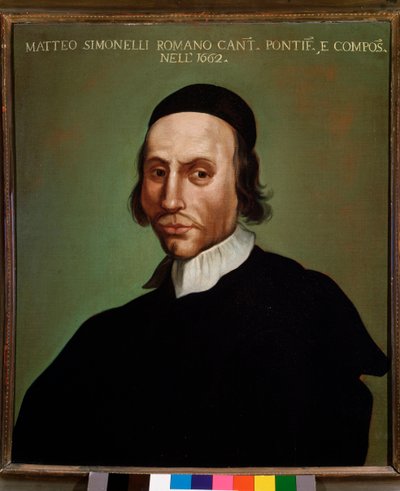 Porträt von Matteo Simonelli (1618-1696) italienischer Komponist. Anonymes Gemälde. 1662. Bologna, Civico Museo von Unknown artist