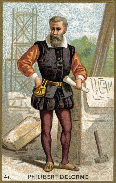 Porträt von Philibert Delorme (1510-1570) französischer Architekt, Designer und Theoretiker. Chromolithographie des 19. Jahrhunderts von Unknown artist
