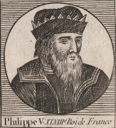 Porträt von Philipp V. der Lange (1294 - 1322), König von Frankreich - Gravur aus „Instruction sur l