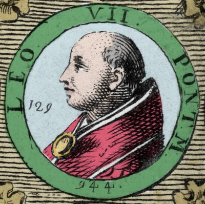 Porträt von Papst Leo VII., Papst von 936 bis 939 von Unknown artist