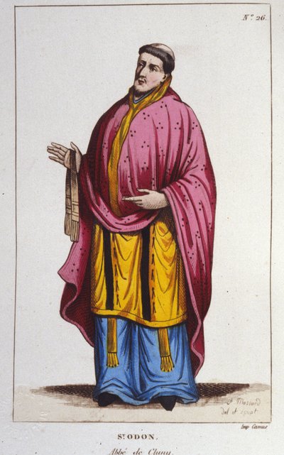Porträt von Sankt Odon de Cluny. Gravur von 1830 von Unknown artist