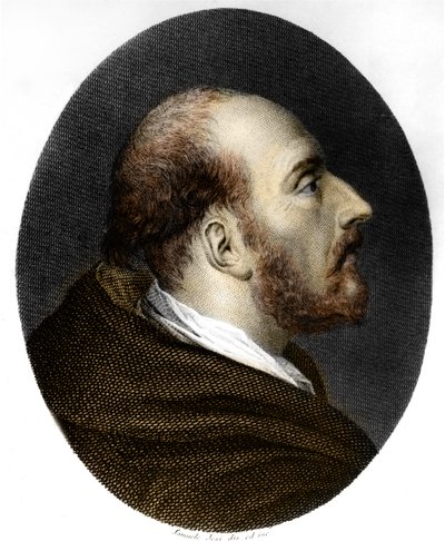Porträt von Thomas von Aquin (1228-1274), italienischer Theologe und Philosoph, Gravur, Privatsammlung von Unknown artist