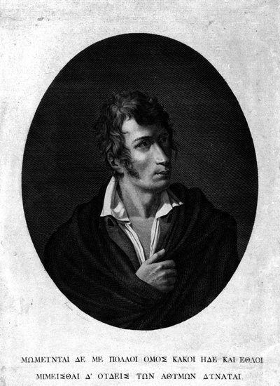 Porträt von Ugo Foscolo (1778-1827). von Unknown artist