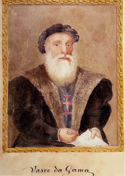 Porträt von Vasco de Gama - in The Life of Prince Henri of Portugal surnamed the Navigator von Richard Henri Major von Unknown artist