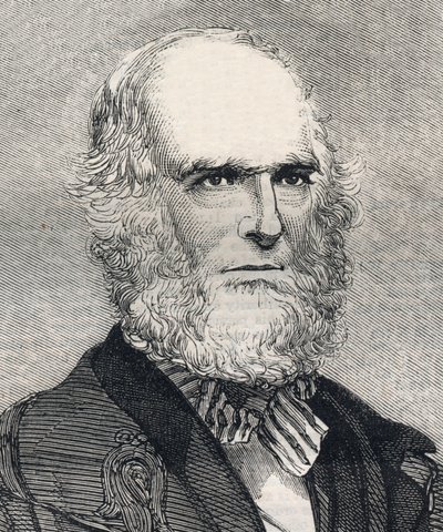 Porträt von William Cullen Bryant (1794-1878), amerikanischer Dichter. Gravur in „The Illustrated London News“ vom 23. Januar 1858. von Unknown artist