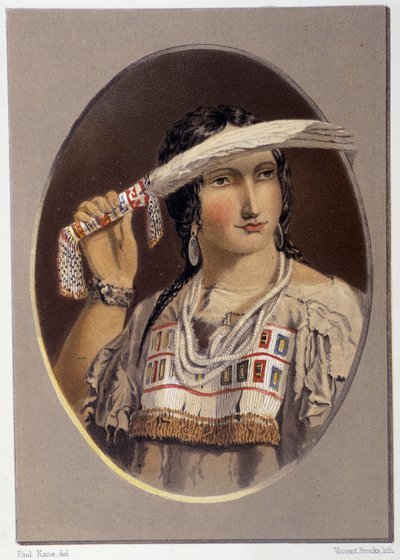 Porträt eines Mischlingsindianers - in „Wandering of an Artist among the Indians of North America“ von Paul Kane, Longmans & Roberts, London von Unknown artist