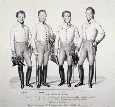 Porträt der Prinzen der Familie Kinsky aus Böhmen: Christian, Franz, Carl und Anton von Unknown artist
