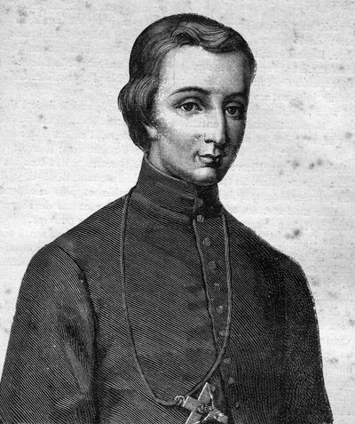 Porträt des „Seligen Pierre-Louis-Marie Chanel, Marist, Erster Märtyrer Ozeaniens (1803 - 1841) - in „Les Contemporains“, n.d. Ende 19. Jahrhundert von Unknown artist