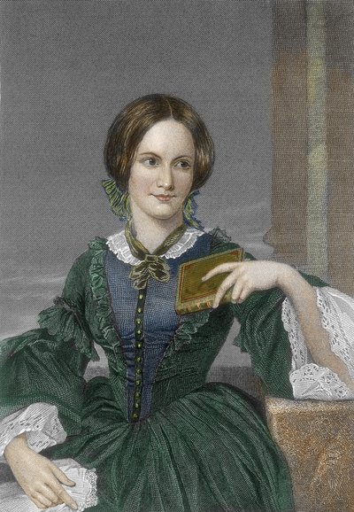 Porträt der englischen Schriftstellerin Charlotte Bronte (1816-1855) (Porträt der englischen Schriftstellerin Charlotte Bronte) Gravur 19. Jahrhundert Private Sammlung von Unknown artist
