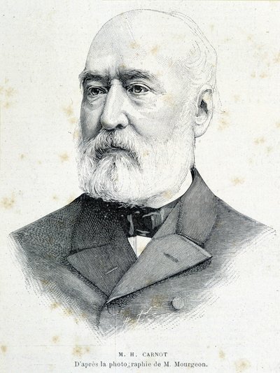 Porträt des französischen Politikers Lazare Hippolyte Carnot (1801 - 1888). Gravur nach einem Foto von Mourgeon von Unknown artist