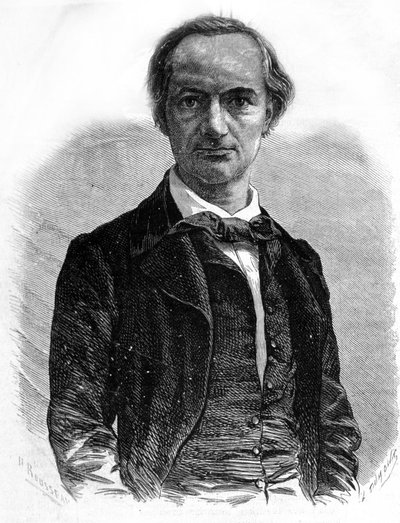Porträt des Dichters Charles Baudelaire (1821-1867) Gravur des 19. Jahrhunderts von Unknown artist