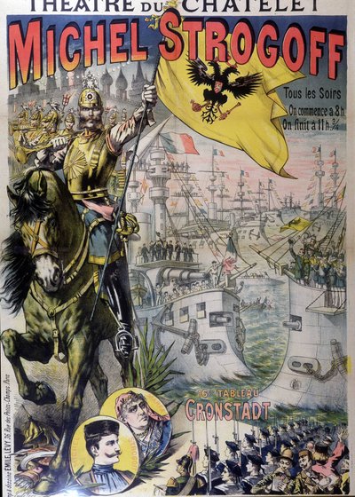 Poster für „Michel Strogoff“ im Théâtre du Châtelet, n.d. 19. Jahrhundert von Unknown artist