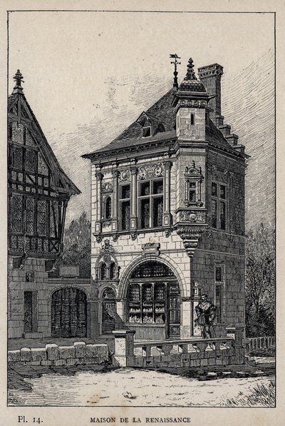 Renaissance-Haus - Gravur von 1889 in „Histoire de l