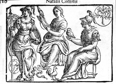 Darstellung der Göttin Athena. Gravur aus „Mythologiae sive explicationes fabularum“ von Natalis Comitis. 1637. von Unknown artist